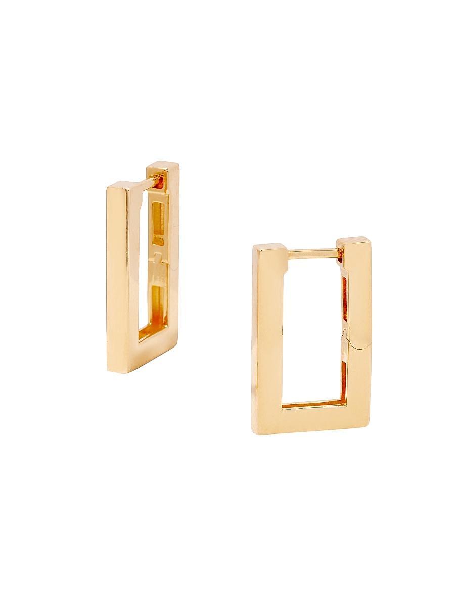 Womens Delilah 14K-Yellow-Gold Vermeil Rectangular Hoop Earrings Product Image