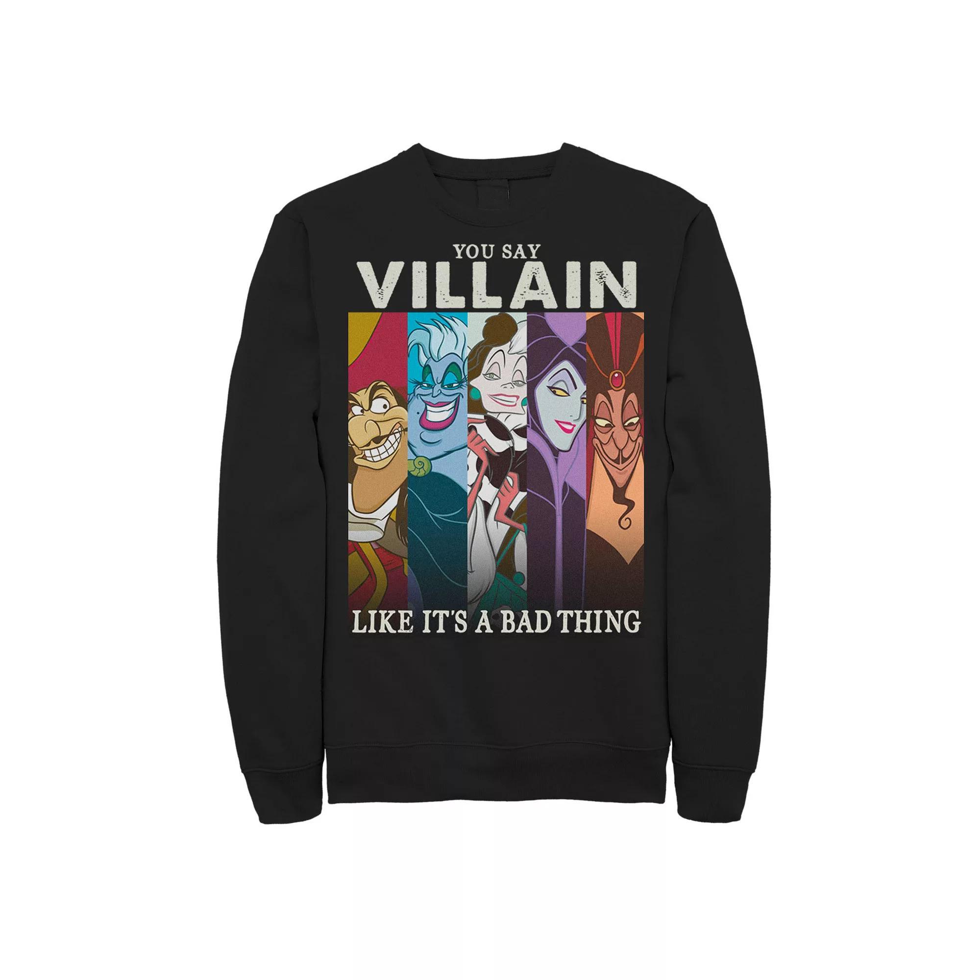 Disneys Villains Colorful Group Shot Humor Mens Sweatshirt Product Image