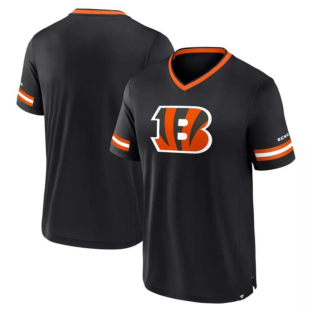 Men's Fanatics Black Cincinnati Bengals Stripe Stacking T-Shirt, Size: Medium Product Image