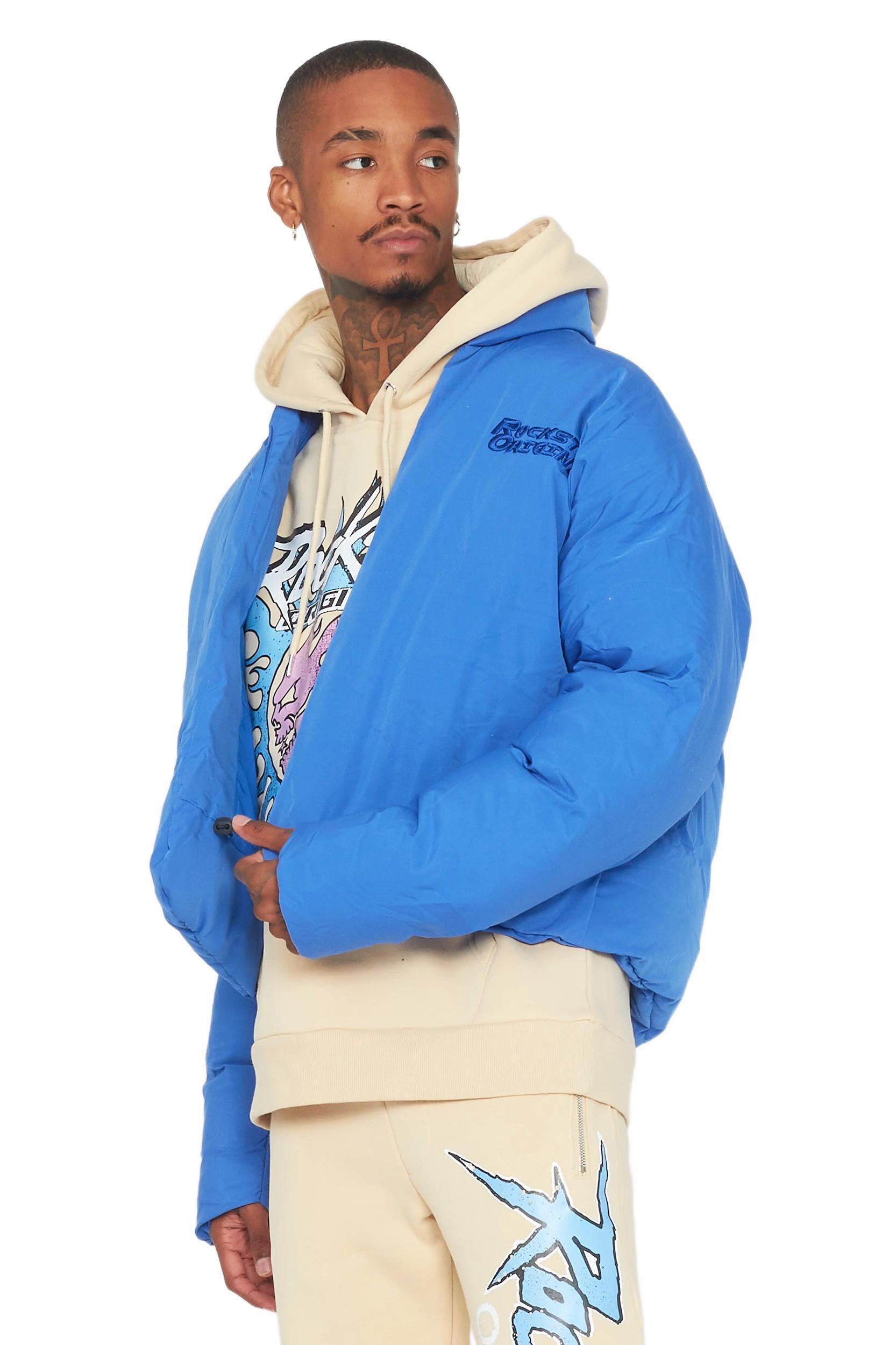 Damien Royal Blue Puffer Jacket Male Product Image