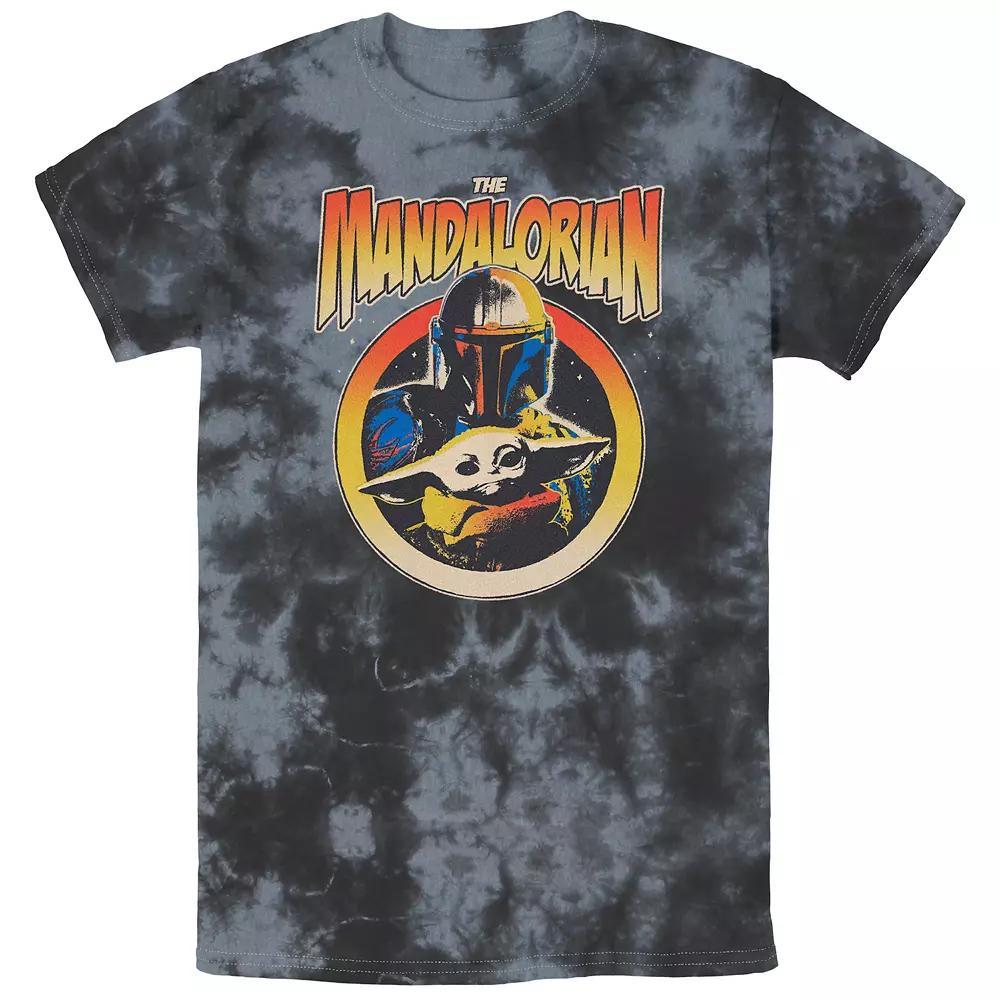 Men's Star Wars The Mandalorian The Child Triangle Galaxy Touch Mineral Wash Graphic Tee, Size: XL, Black Product Image
