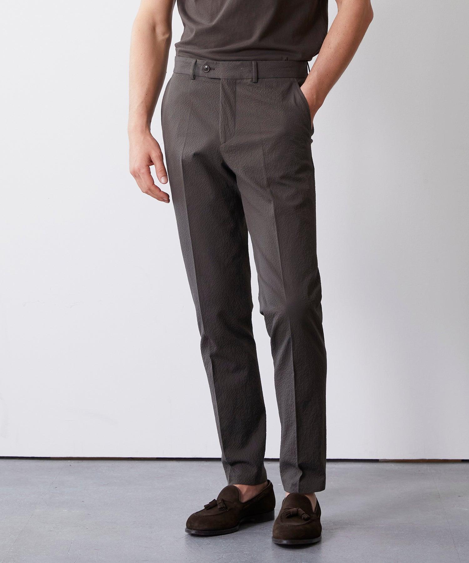 Italian Seersucker Sutton Jacket in Brown Product Image