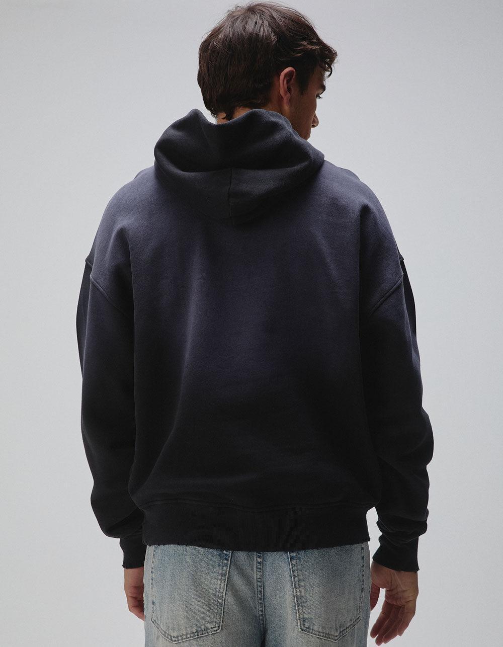 RSQ Mens Faded Oversized Hoodie - BLACK Product Image