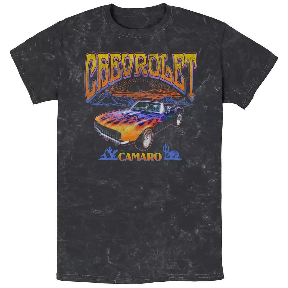 Mens Chevrolet Camaro On Fire Mineral Wash Graphic Tee Product Image