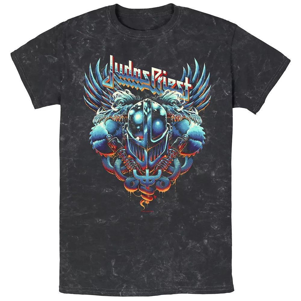 Men's Judas Priest Art Mineral Wash Graphic Tee, Size: Large, Black Product Image
