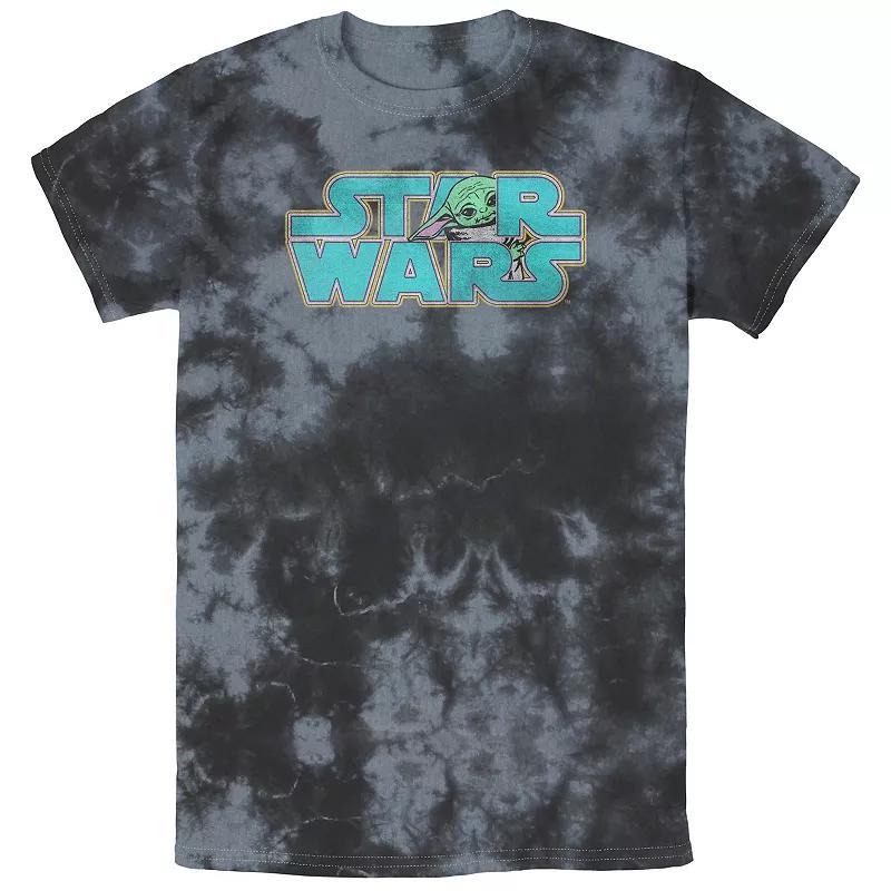Men's Star Wars The Mandalorian Child Hiding Logo Graphic Tee, Size: XL, Black Grey Product Image