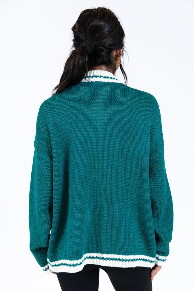 Ski Club Green and Ivory Embroidered Sweater FINAL SALE Product Image