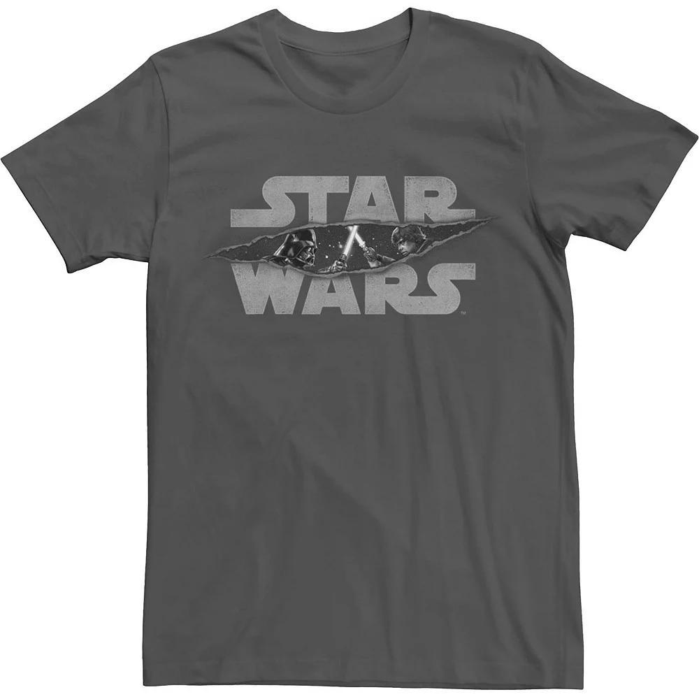 Men's Star Wars Battle Tear Logo Tee, Size: 3XL, Grey Product Image