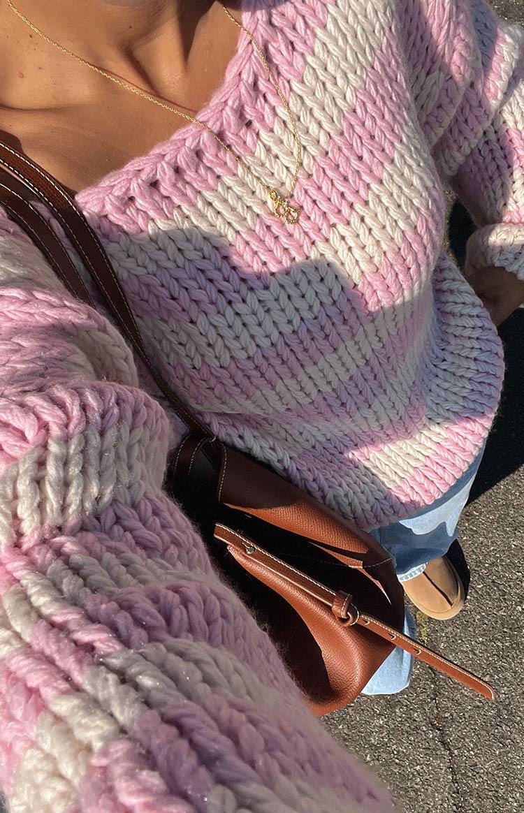 Bea Pink Striped Sweater Product Image