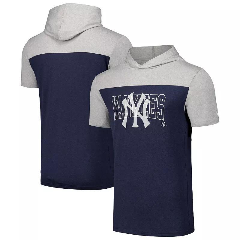Men's New Era Navy New York Yankees Active Brushed Hoodie T-Shirt, Size: Small, Blue Product Image