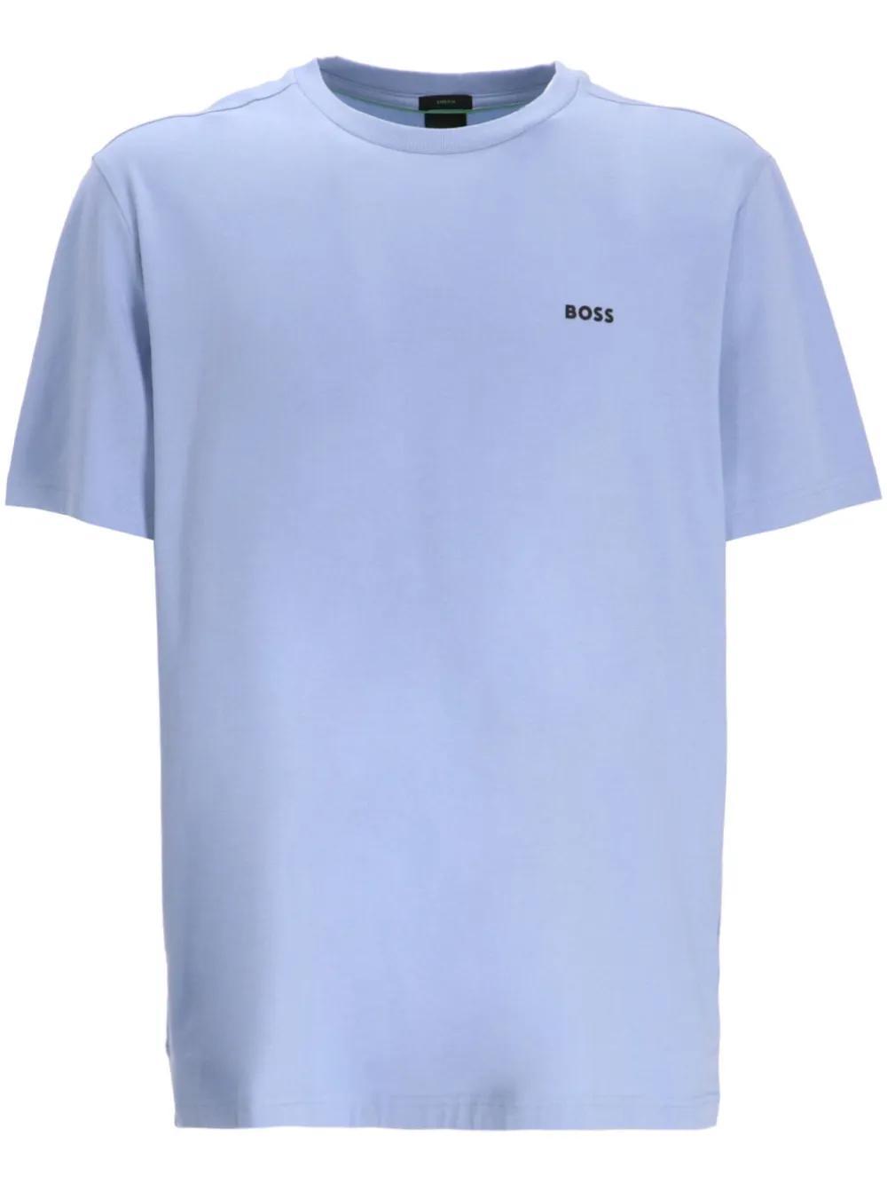 HUGO BOSS Logo-print T-shirt In Blue Product Image