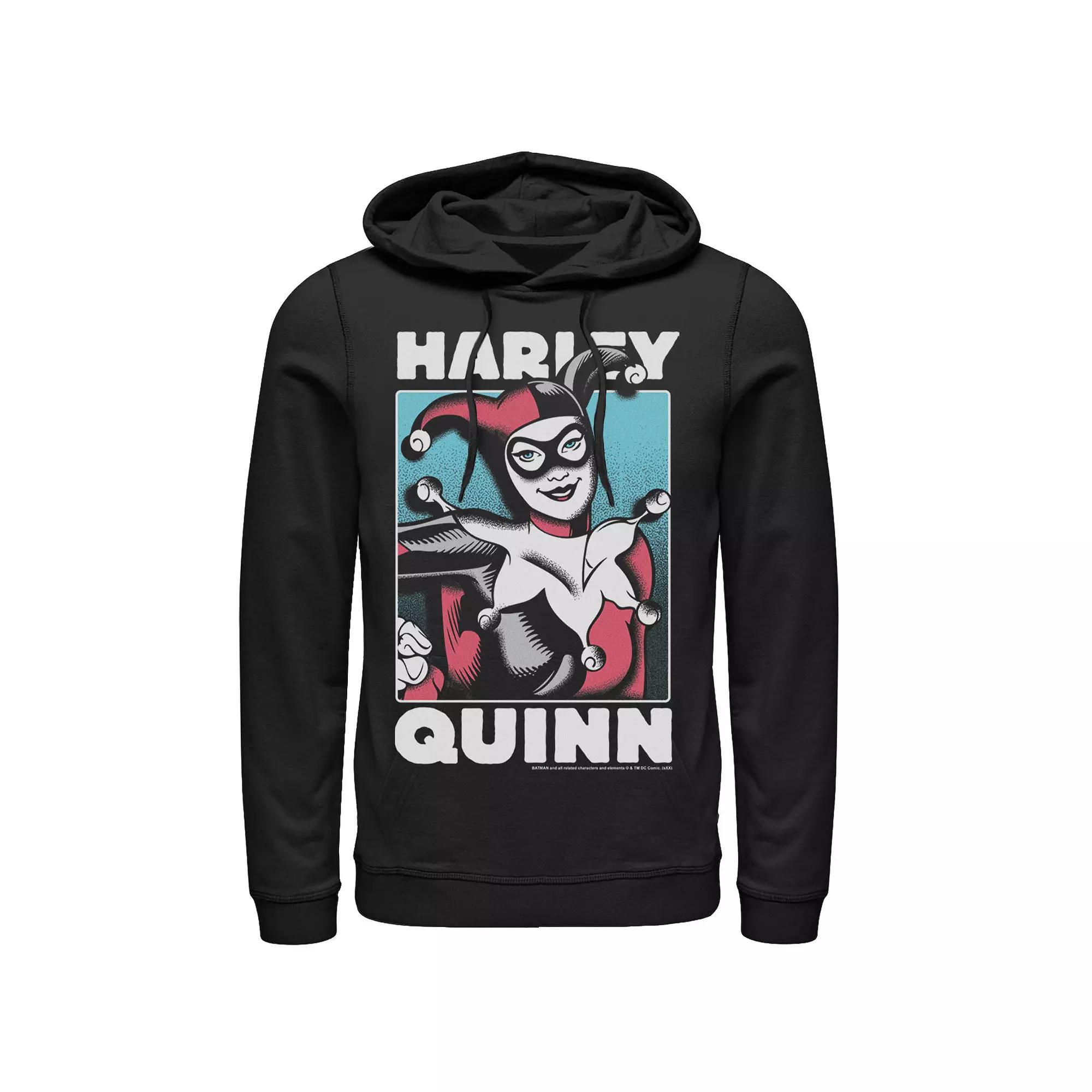 Men's DC Comics Harley Quinn Portrait Hoodie, Size: Small, Black Product Image