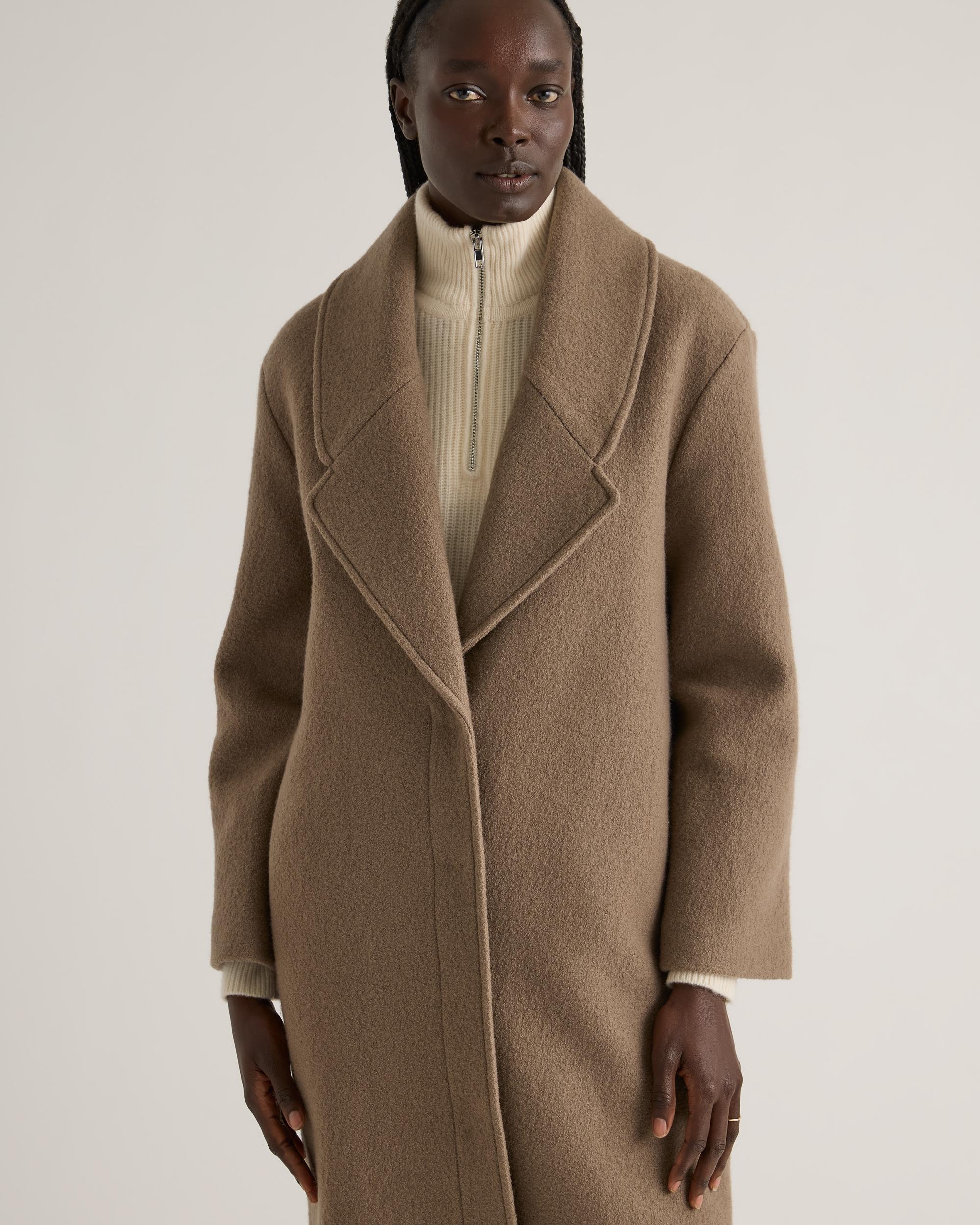 Quince | Women's 100% Merino Wool Shawl Collar Long Coat Product Image