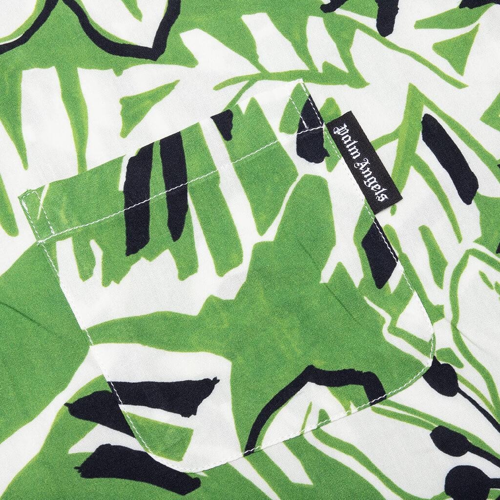 Marco Hibiscus Bowling Shirt - Green/White Male Product Image