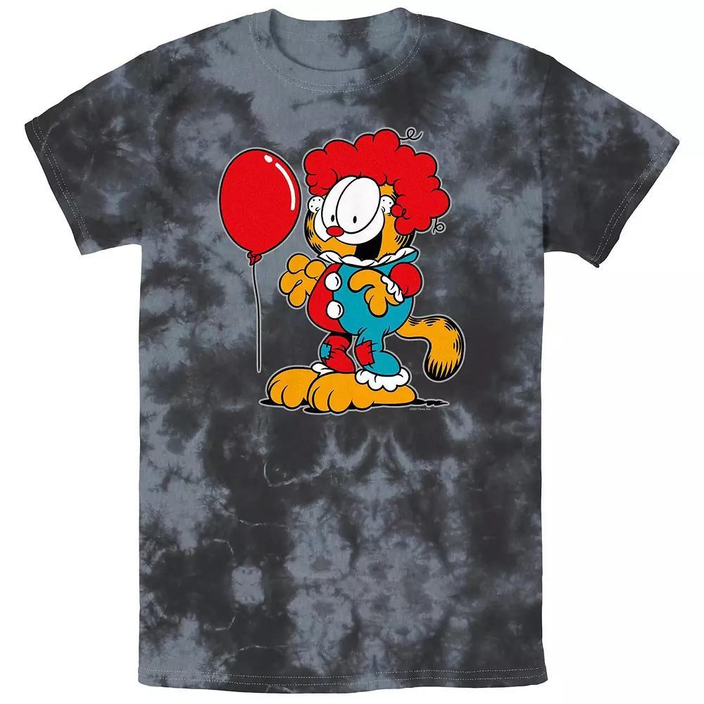 Men's Garfield The Cat Clown Bombard Wash Graphic Tee, Size: Large, Black Grey Product Image