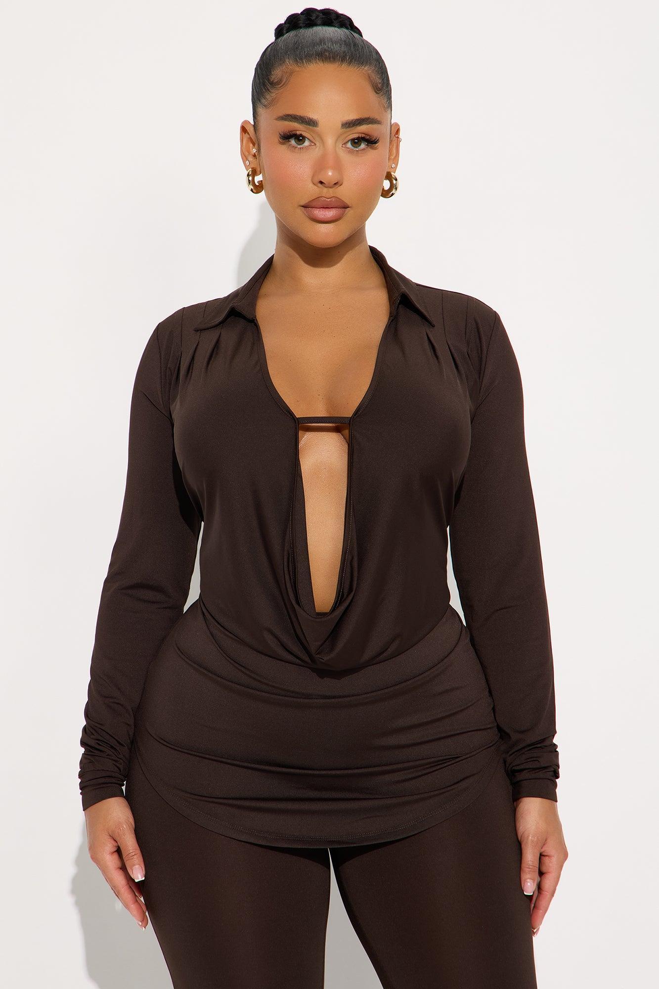 Monique Cowl Neck Legging Set - Chocolate Product Image