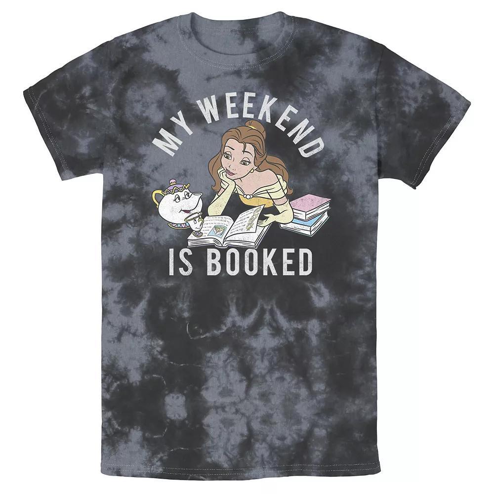 Mens Disney Beauty And The Beast Belle My Weekend Is Booked Bomabrd Wash Tee Black Grey Product Image