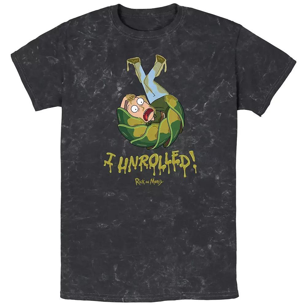Men's Rick And Morty I Unrolled Mineral Wash Graphic Tee, Size: XL, Black Product Image