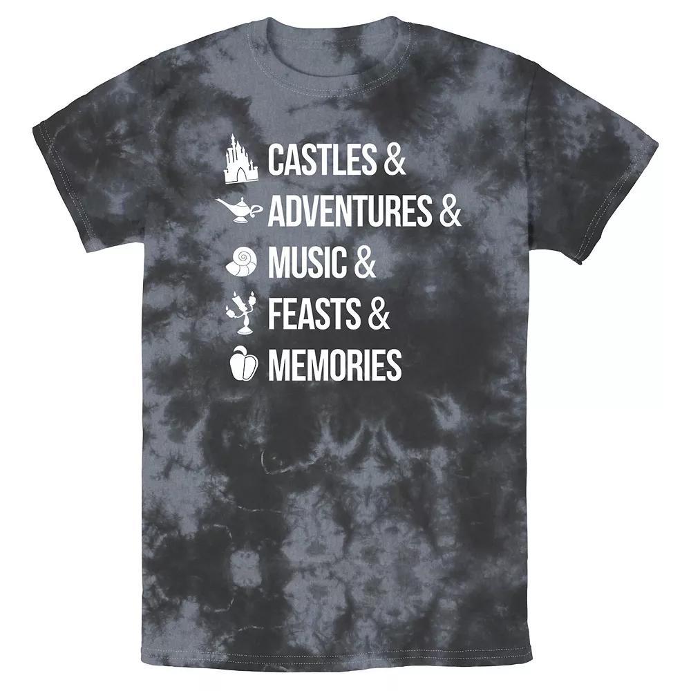 Men's Disney Iconic Princes White Font Bomabrd Wash Tee, Size: Medium, Black Grey Product Image