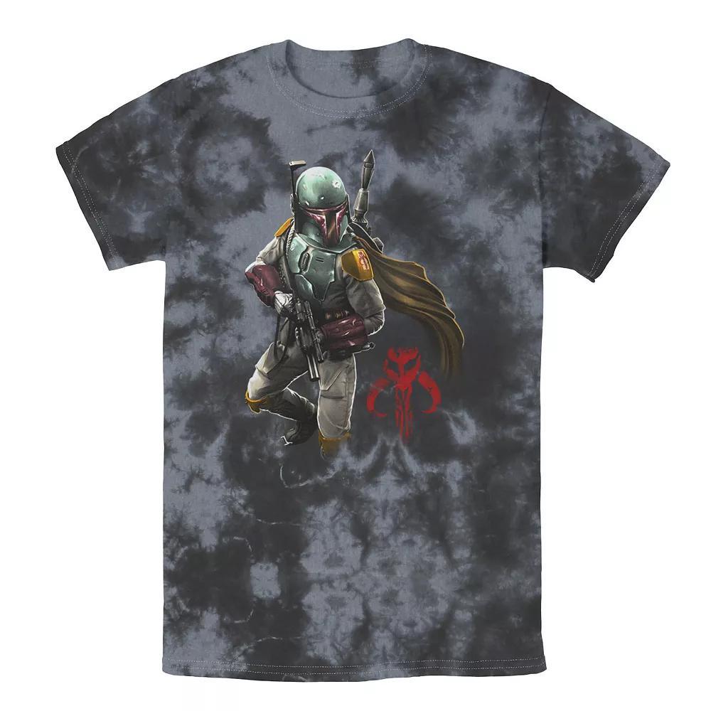 Men's Star Wars Boba Fett Grunge Profile Tee, Boy's, Size: Large, Black Grey Product Image