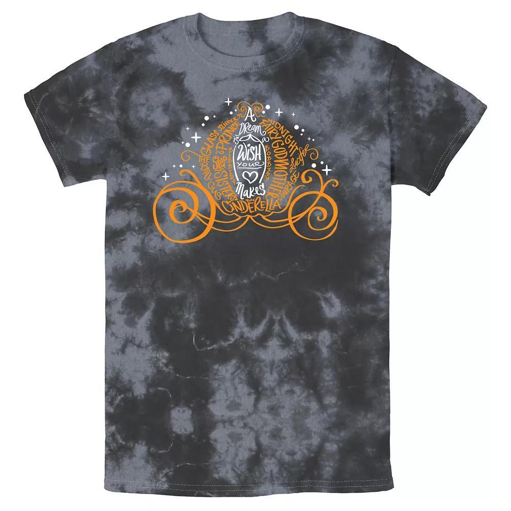 Men's Disney Cinderella Halloween Pumpkin Coach Bomabrd Wash Tee, Size: Small, Black Grey Product Image