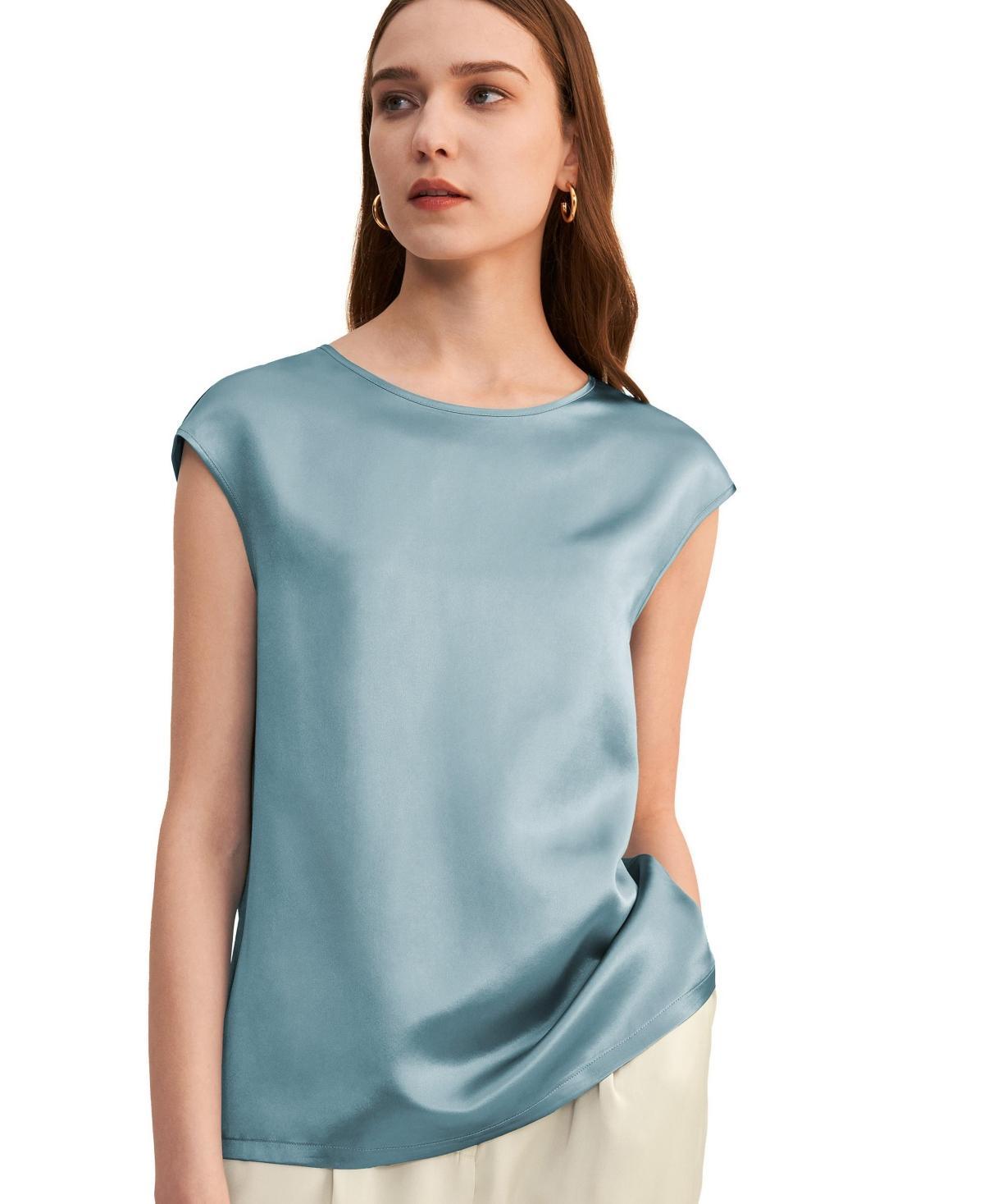 Lilysilk Womens Basic Cap Sleeves Silk Tee For Women Product Image