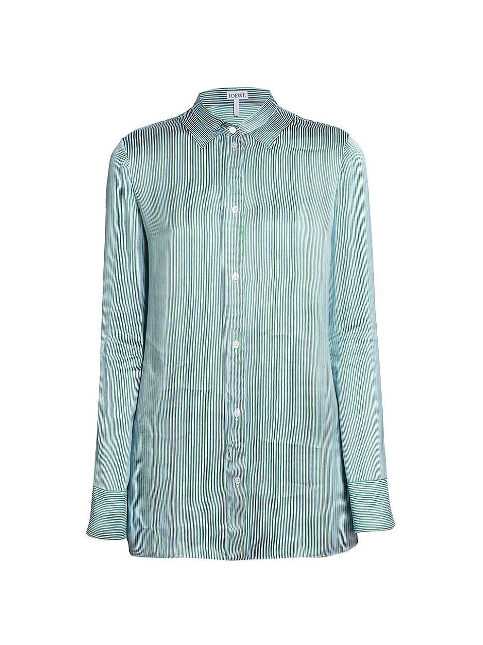 Womens Striped Illusion Collar Shirt Product Image