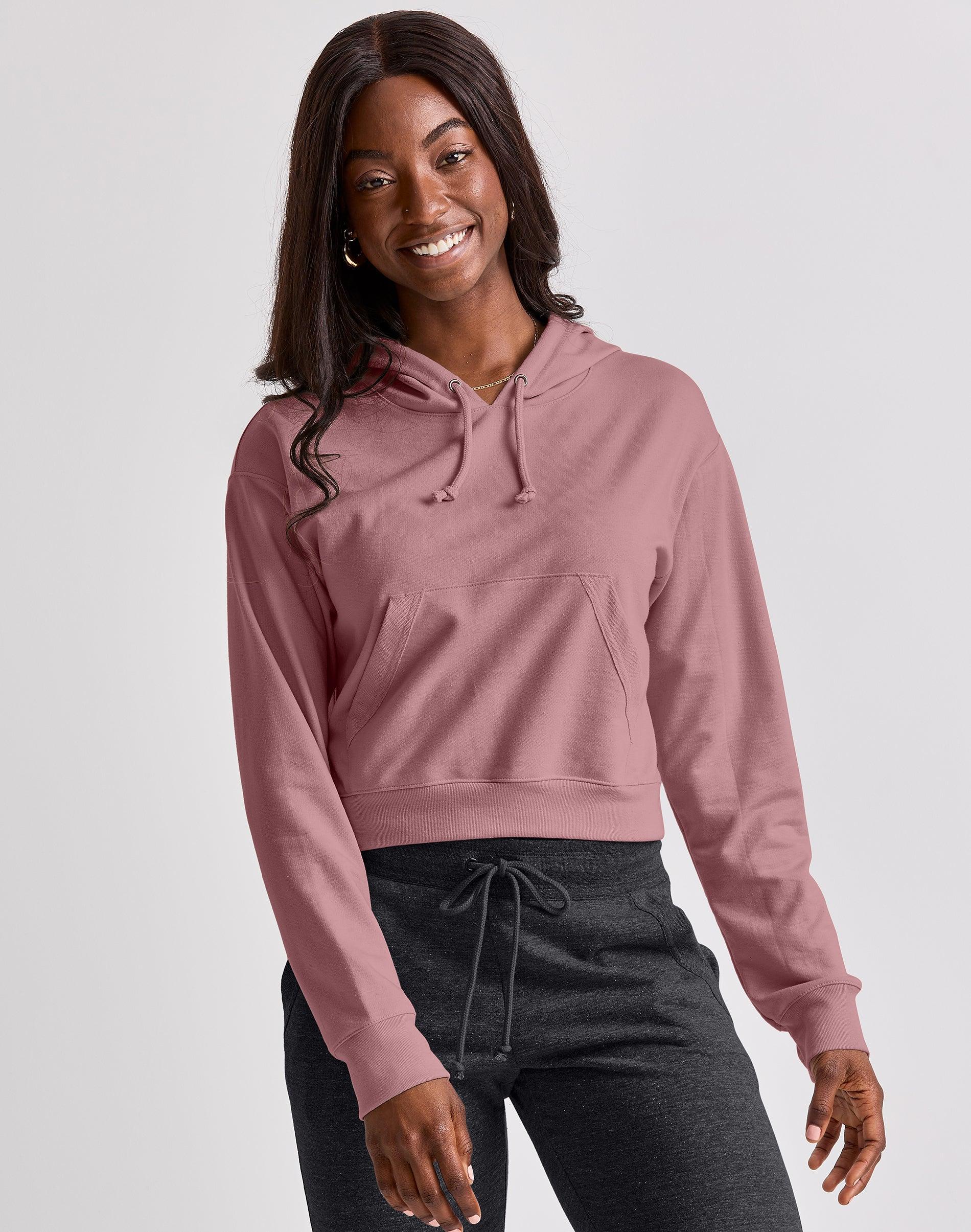 Womens Hanes Cropped Fleece Hoodie Product Image