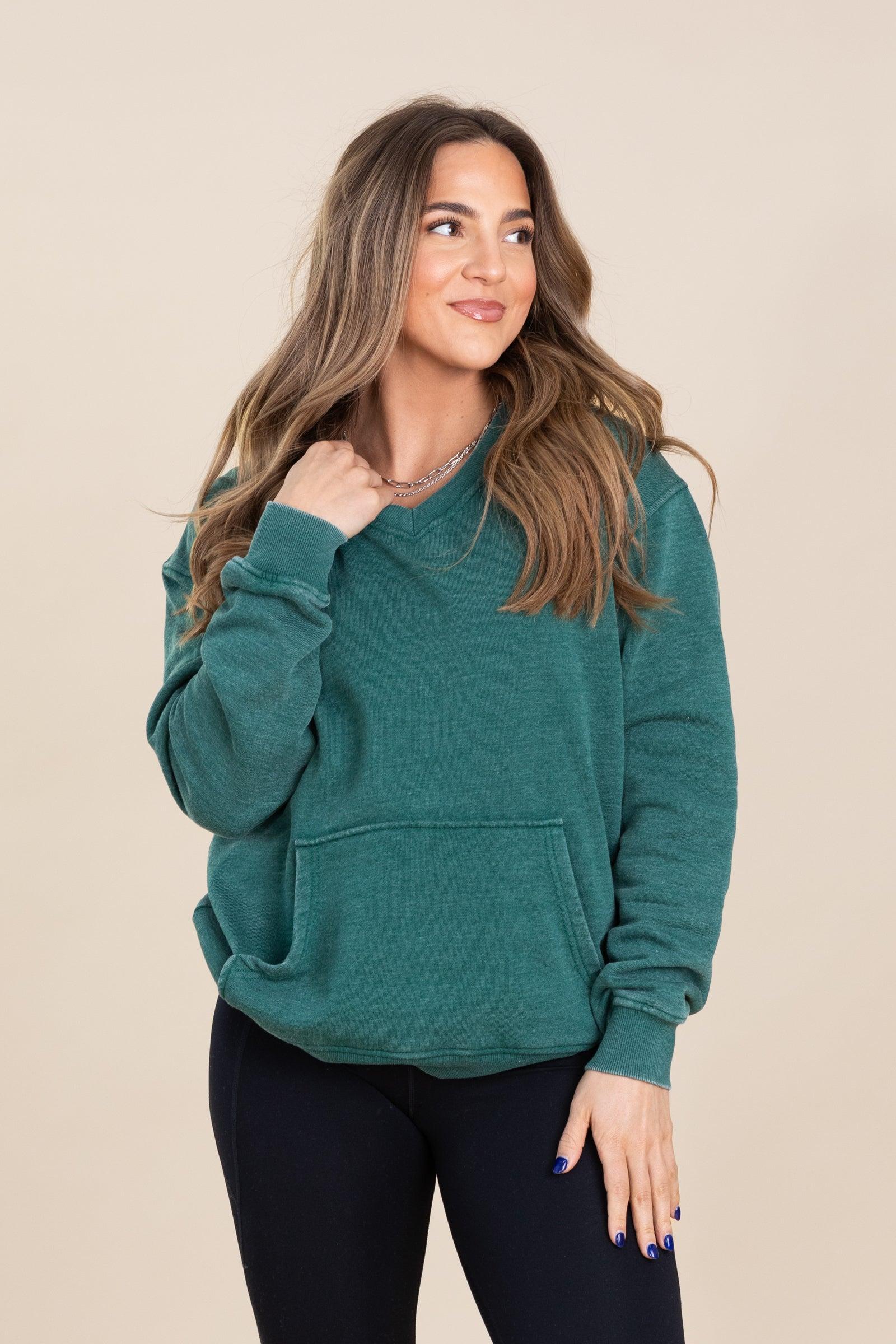 Pigment Dyed Cozy Campfire V-Neck Sweatshirt Product Image