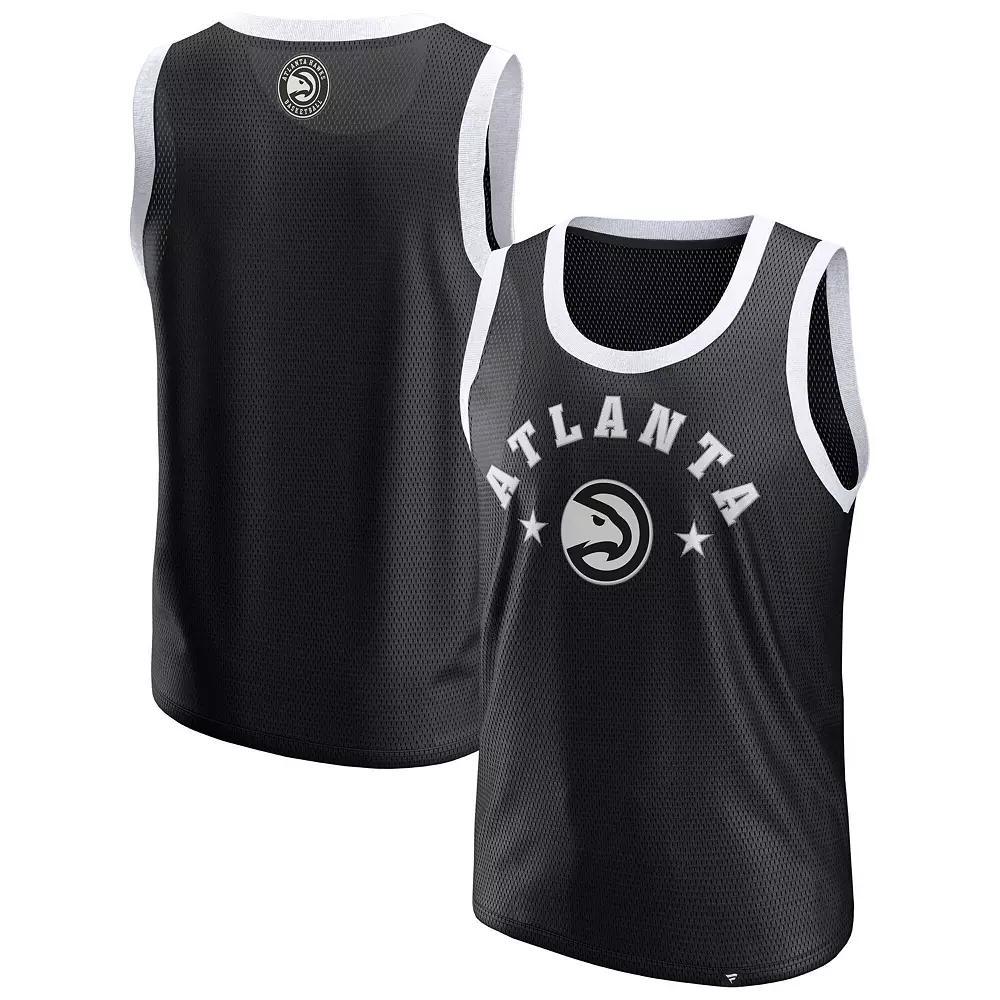 Men's Fanatics  Black Atlanta Hawks Mesh Tank Top, Size: Small Product Image
