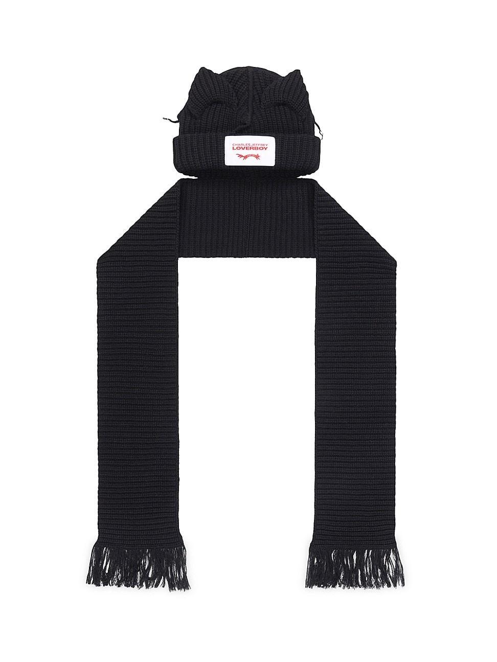 Mens Chunky Ears Beanie Scarf Product Image