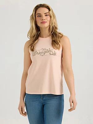 Women's Wrangler Western Graphic Goddess Tank in Croissant Product Image