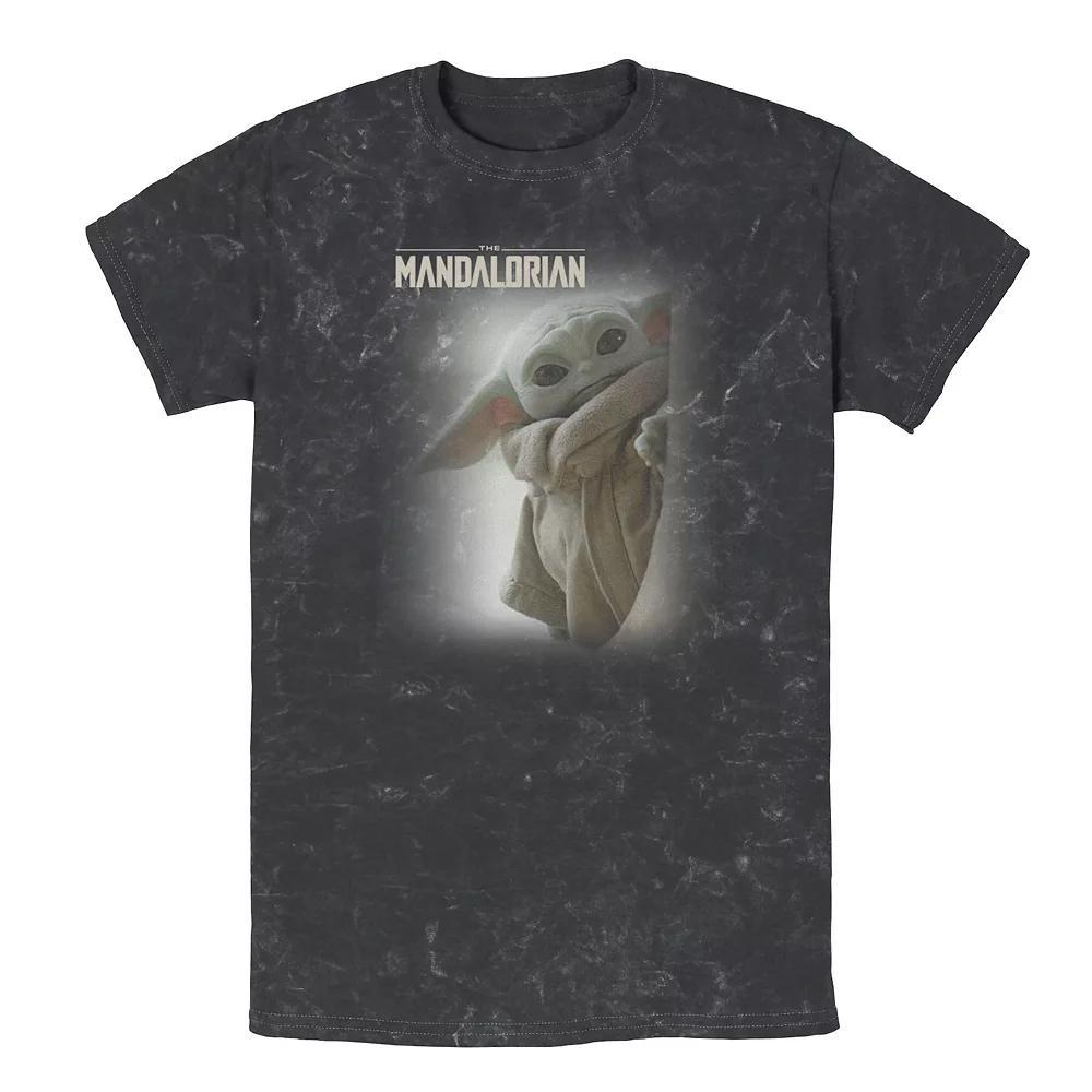 Men's Star Wars: The Mandalorian The Child Peeking Tee, Size: Small, Black Product Image