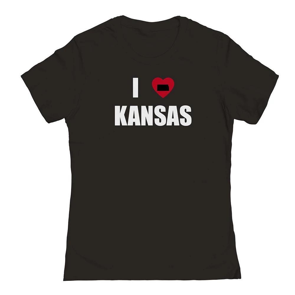 Junior's I Heart Kansas Graphic Tee, Women's, Size: XXL, Black Product Image
