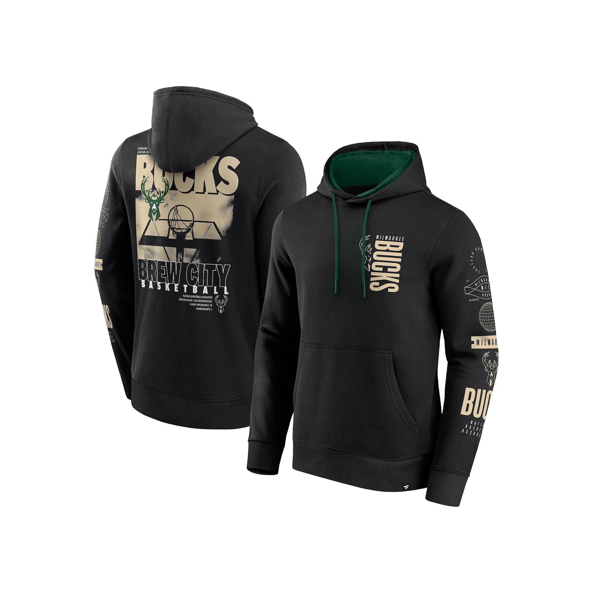 Mens Fanatics Milwaukee Bucks Game Time Crossover Pullover Hoodie Product Image