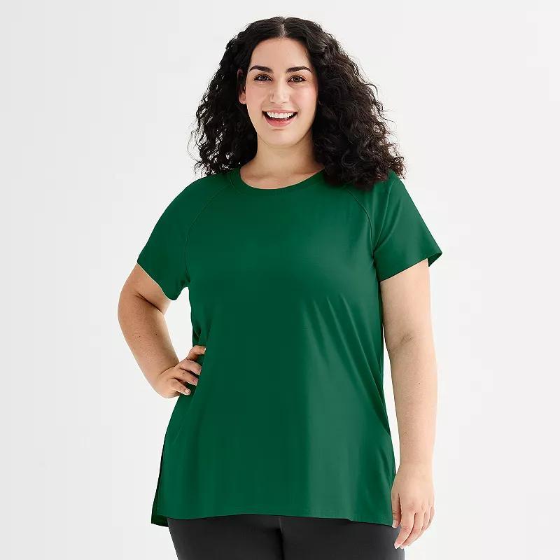 Plus Size Tek Gear® Short Sleeve Tunic Tee, Women's, Size: 2XL, Kalari Green Product Image