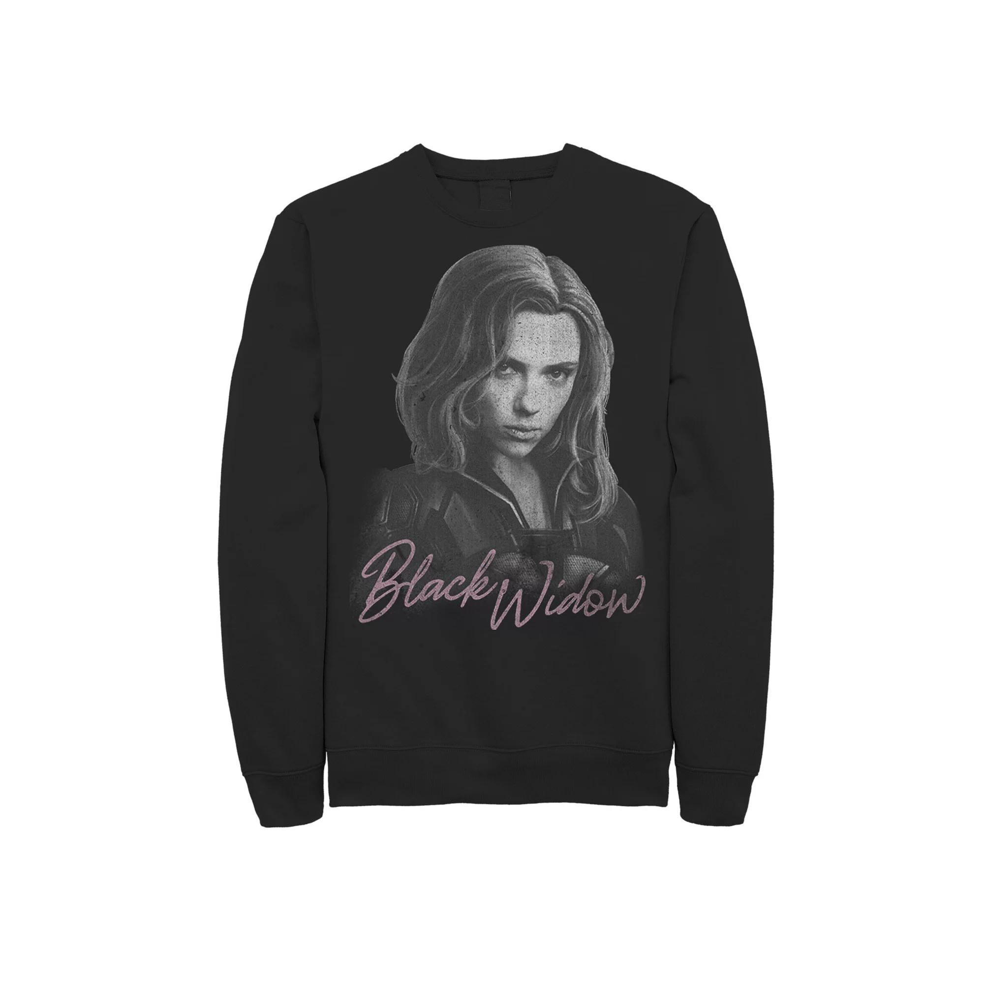Men's Marvel Black Widow Movie Monochromatic Portrait Sweatshirt, Size: Large Product Image