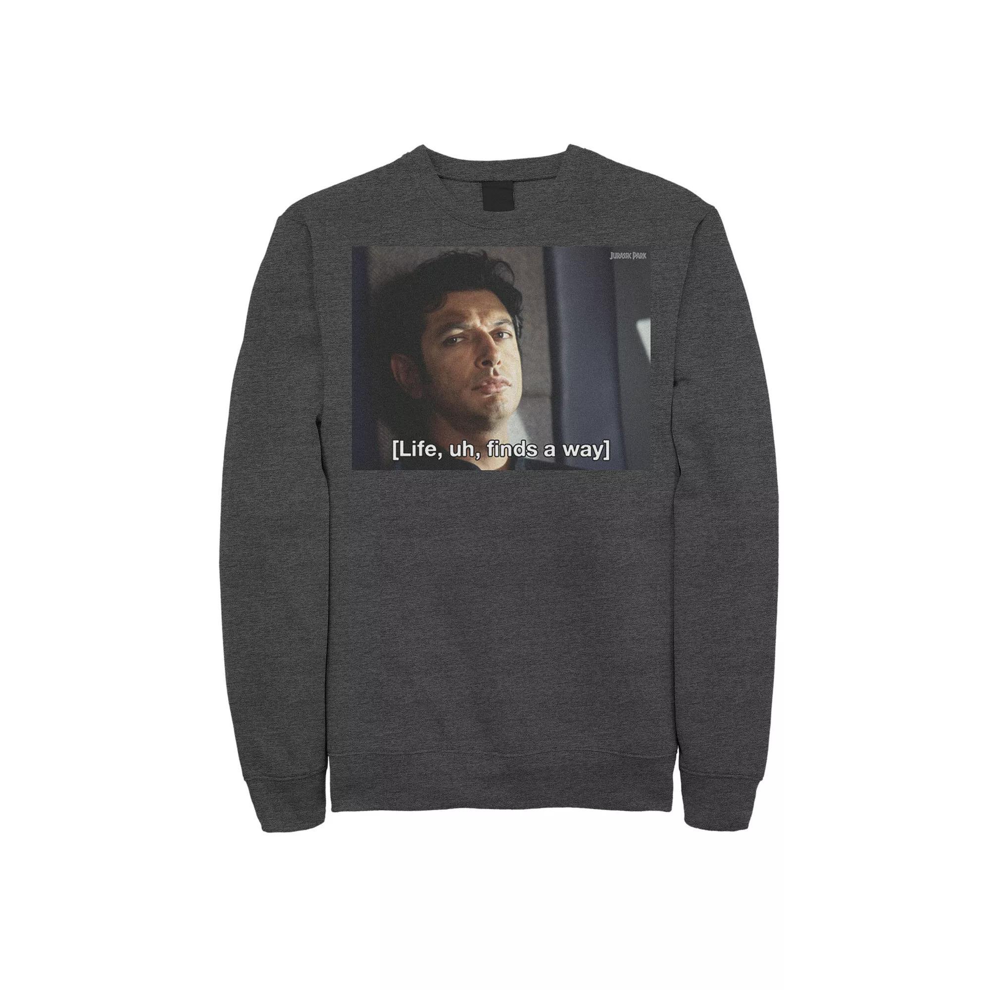 Men's Jurassic Park Life Finds A Way Goldblum Jeff Stare Sweatshirt, Size: Large, Blue Product Image