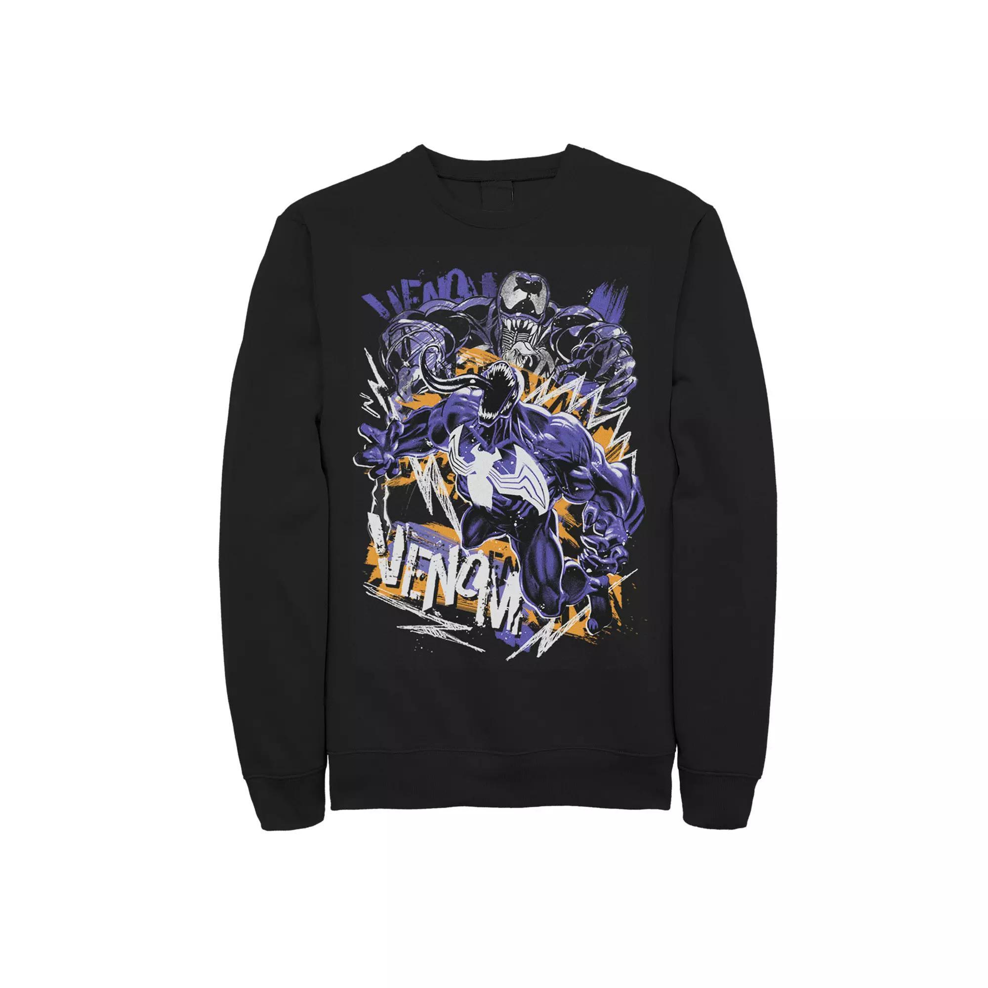 Men's Marvel Venom Graffiti Graphic Fleece Pullover, Size: Medium, Black Product Image