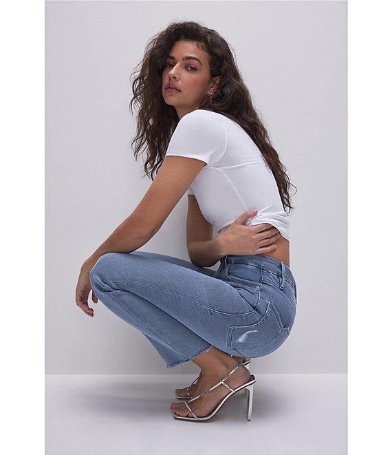 Good American Good Legs Straight Denim Split Pocket Jeans Product Image