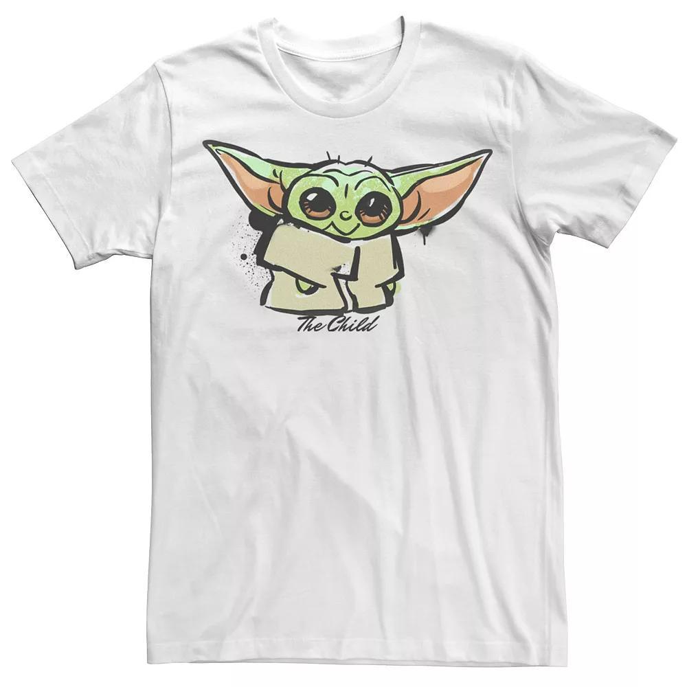 Men's Star Wars The Mandalorian Bb Child Paint Poster Tee, Size: Small, White Product Image