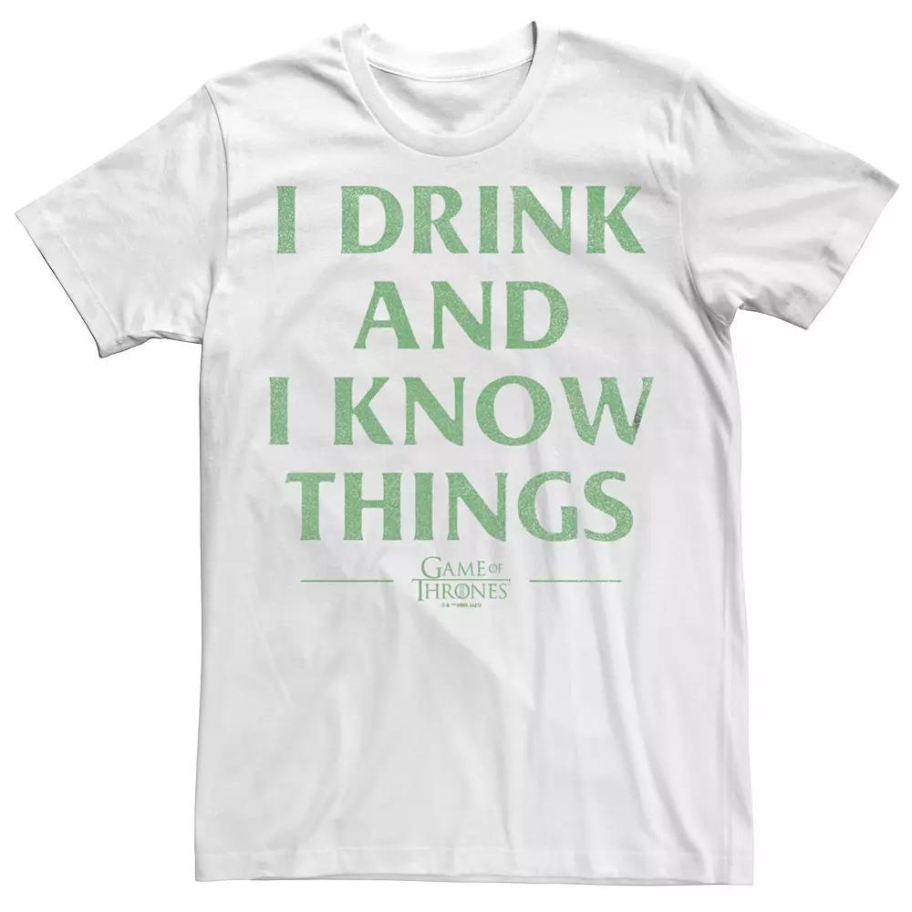 Big & Tall Game Of Thrones I Know Things Tee, Men's, Size: XXL Tall, White Product Image