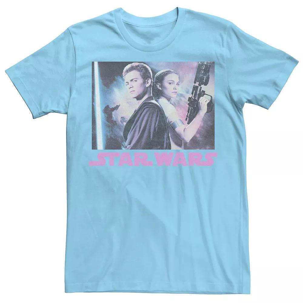 Men's Star Wars Annakin & Padme Classic Portrait Tee, Size: Medium, Light Blue Product Image