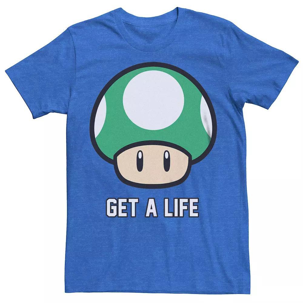 Men's Super Mario Bros 1-UP Mushroom Get a Life Graphic Tee, Size: XXL, White Product Image