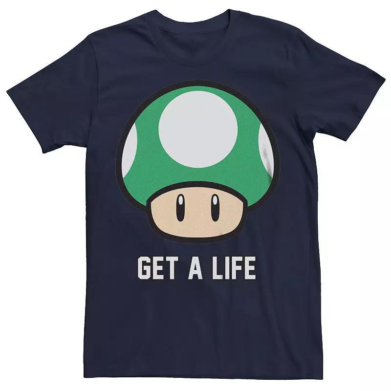 Men's Super Mario Bros 1-UP Mushroom Get a Life Graphic Tee, Size: XXL, White Product Image