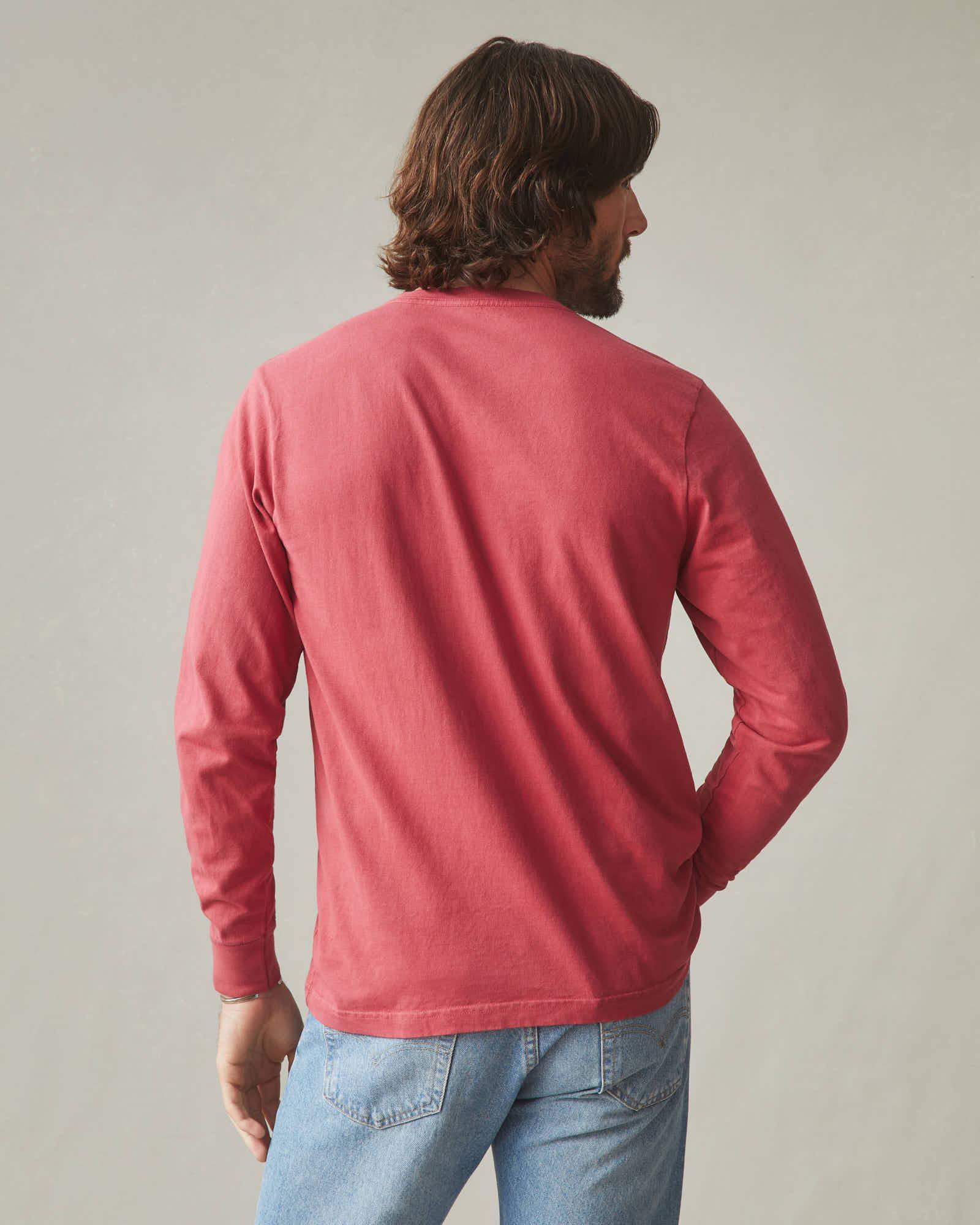 Vintage Crew Tee Long Sleeve - Washed Poppy Male Product Image