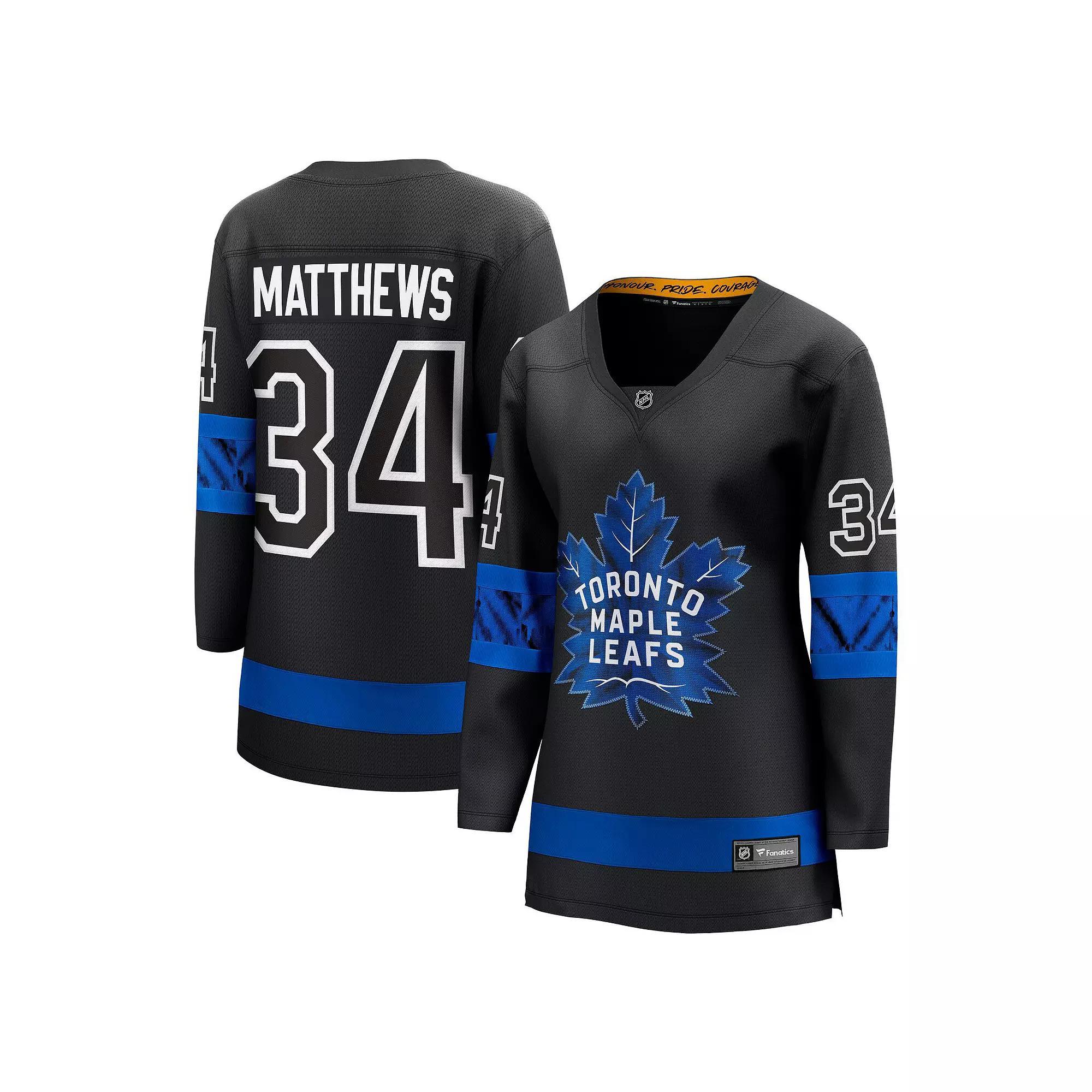 Women's Fanatics Branded Auston Matthews Black Toronto Maple Leafs Alternate Premier Breakaway Reversible Player Jersey, Size: Large, Mpl Black Product Image