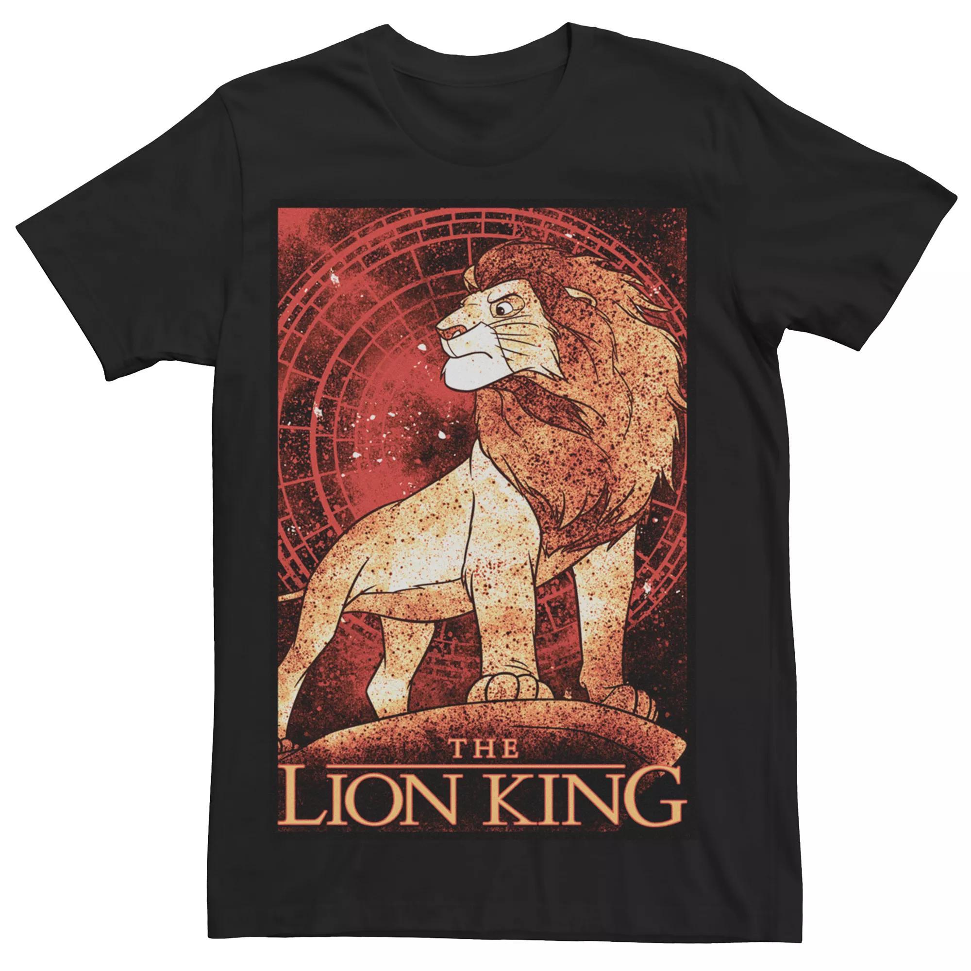 Men's The Lion King Simba Splattered Poster Tee, Size: Large, Black Product Image
