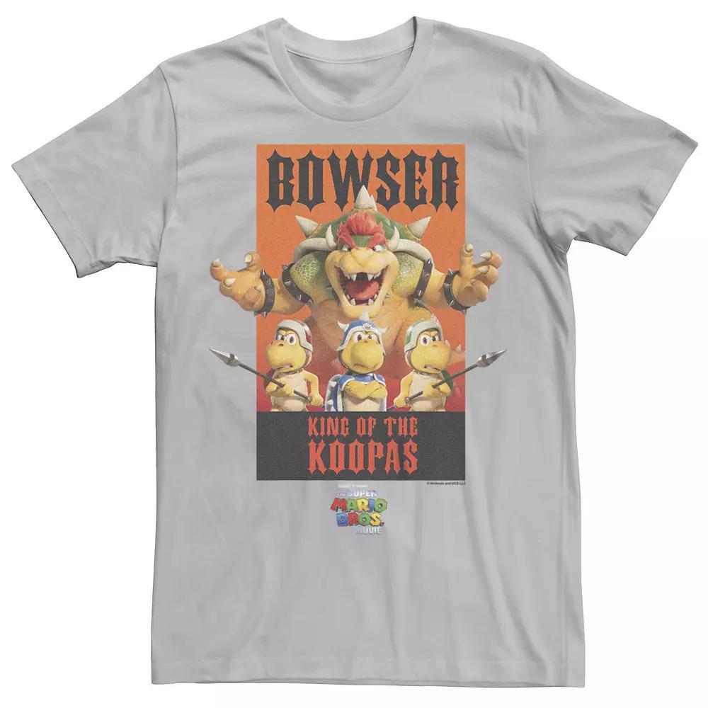 Men's The Super Mario Bros. Movie Bowser's Koopas Ready To Fight Graphic Tee, Size: XL, Silver Product Image