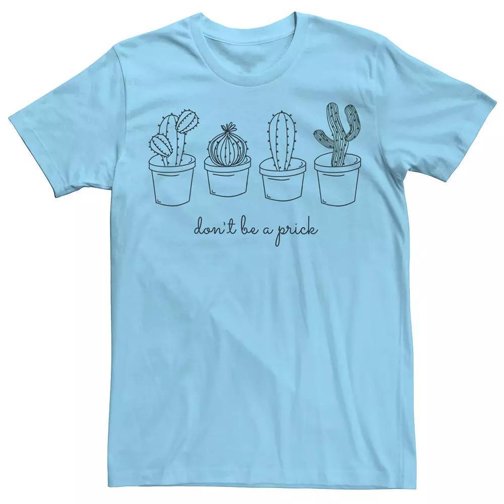 Men's Don't Be A Prick Cactus Tee, Size: XXL, Light Blue Product Image